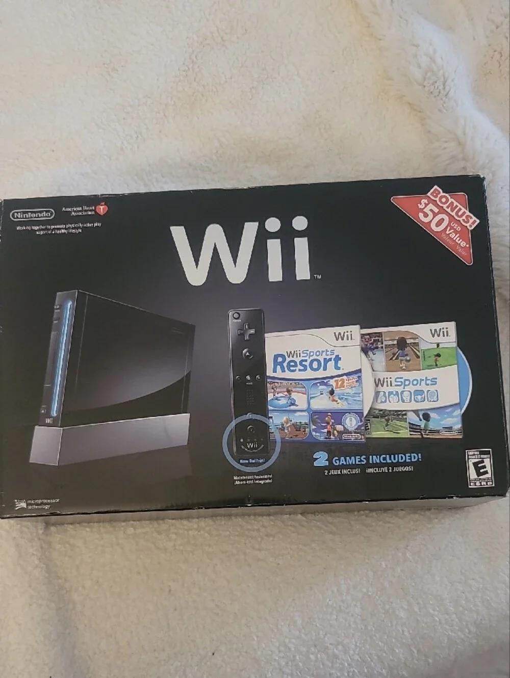 Nintendo Wii Black Console Bundle with White Logo
